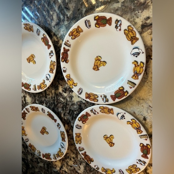 Paul Cardew 8” Tea Bear Set of 4 Plates ceramic Vintage - Picture 2 of 6